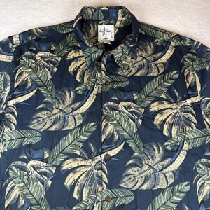 Guy Harvey AFTCO Shirt XXL Marlin Swordfish Button Up Fishing Leaf Short Sleeve